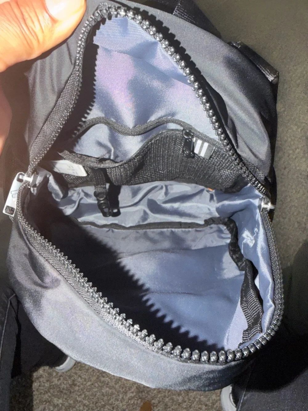 adidas Black Mini Backpack with Holographic Logo - Picture 7 of 8